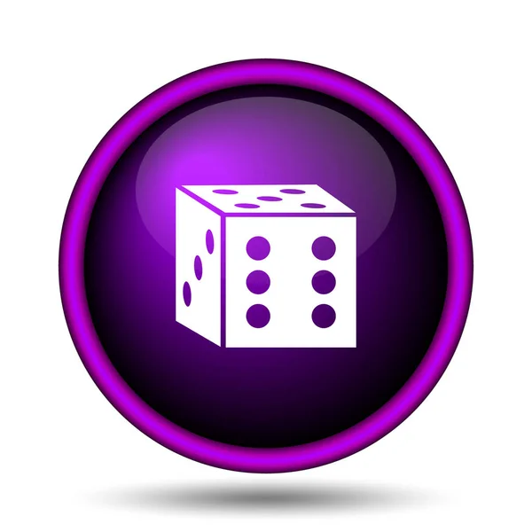 Dice Icon Internet Button White Background — Stock Photo, Image