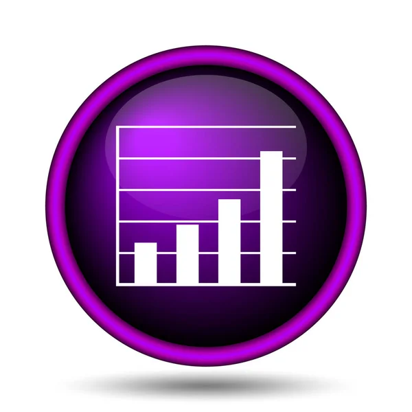 Grafik Barlar Simgesi Beyaz Arka Plan Üzerinde Internet Düğmesi — Stok fotoğraf