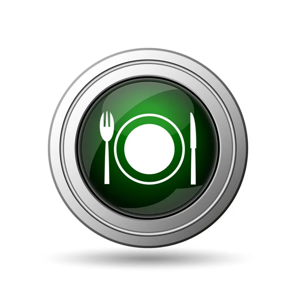 Restaurant Pictogram Internet Knop Witte Achtergrond — Stockfoto