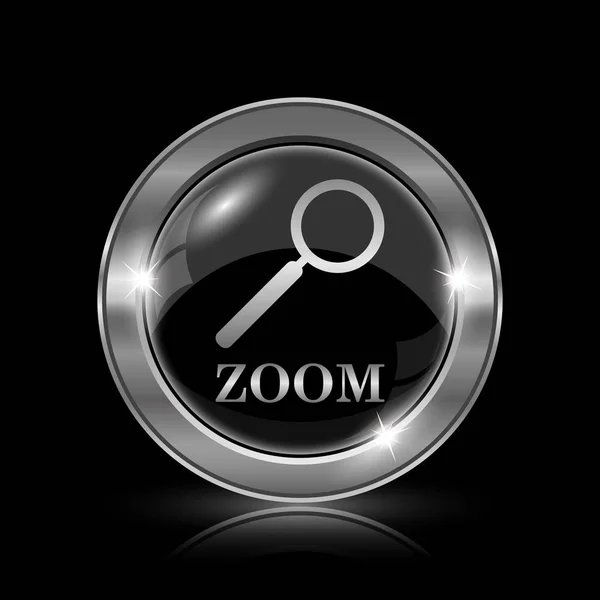 Zoom Mit Lupensymbol Internet Taste Auf Schwarzem Hintergrund — Stockfoto