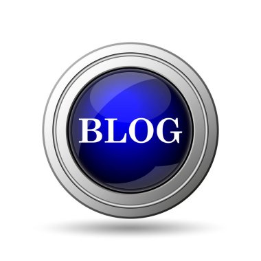 Blog simgesi. Beyaz arka plan üzerinde Internet düğmesi