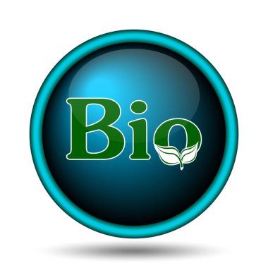 Biyo simgesi. Beyaz arka plan üzerinde Internet düğmesi