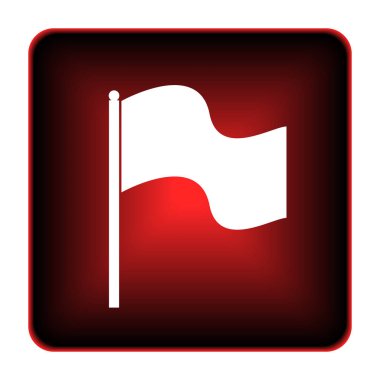 Bayrak simgesi. Beyaz arka plan üzerinde Internet düğmesi