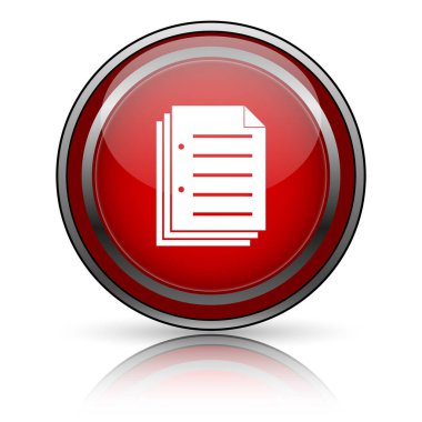 Beyaz zemin üzerine kırmızı parlak simge. Internet düğmesi.