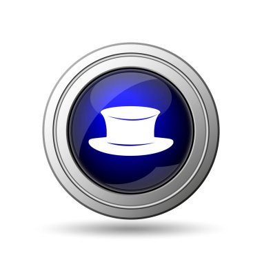 Şapka simgesi. Beyaz arka plan üzerinde Internet düğmesi