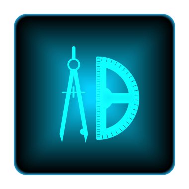 E-öğrenme simgesi. Beyaz arka plan üzerinde Internet düğmesi