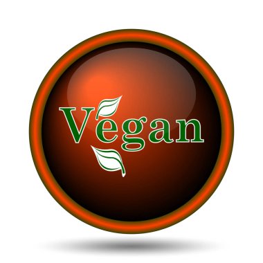 Vegan simgesi. Beyaz arka plan üzerinde Internet düğmesi