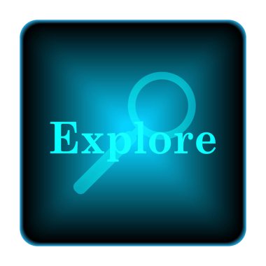 Simge keşfedin. Beyaz arka plan üzerinde Internet düğmesi