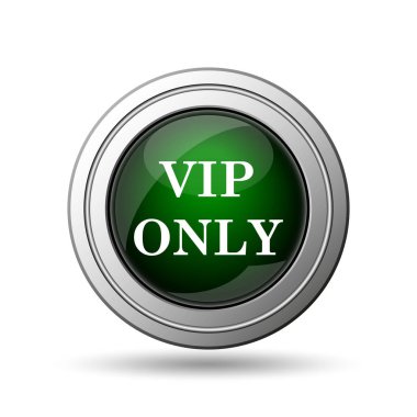 VIP sadece kutsal kişilerin resmi. Beyaz arka plan üzerinde Internet düğmesi