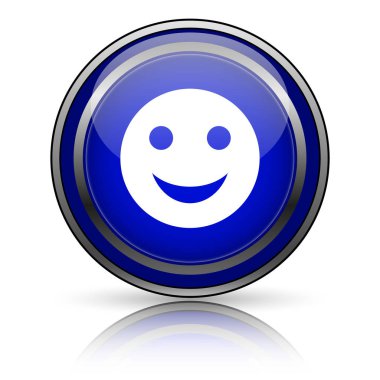 Beyaz zemin üzerine mavi parlak simge. Internet düğmesi.