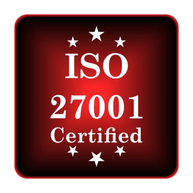 ISO 27001 simgesi. Beyaz arka plan üzerinde Internet düğmesi
