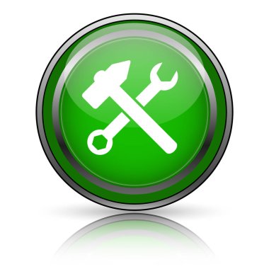 Beyaz arkaplanda parlak simge