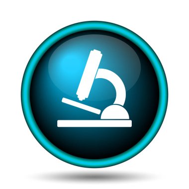 Mikroskop simgesi. Beyaz arka plan üzerinde Internet düğmesi