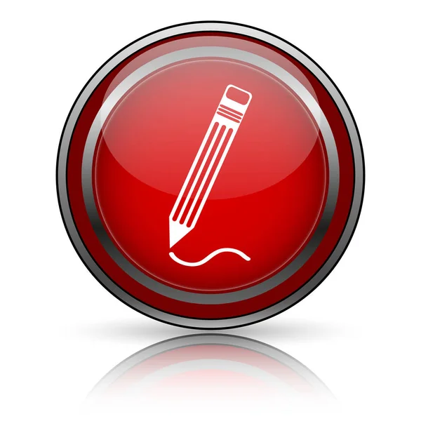白い背景に赤い光沢のあるアイコン インター ネット ボタン — ストック写真