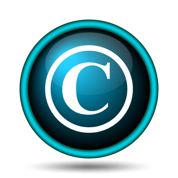 Ícone Direitos Autorais Botão Internet Fundo Branco — Fotografia de Stock
