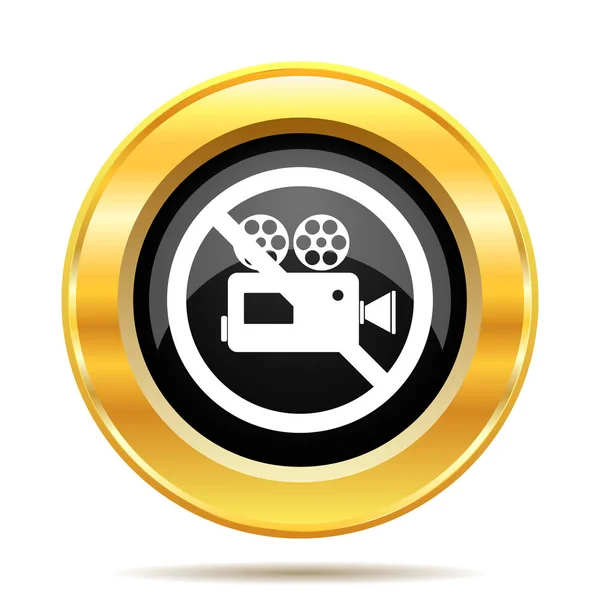 Forbidden Video Camera Icon Internet Button White Background — Stock Photo, Image