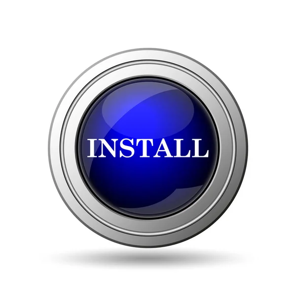 Install Icon Internet Button White Background — Stock Photo, Image