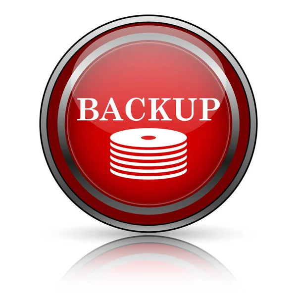 Beyaz zemin üzerine kırmızı parlak simge. Internet düğmesi.