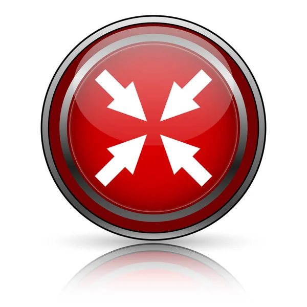 Красный Блестящий Значок Белом Фоне Кнопка Интернета — стоковое фото