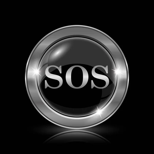 Sos Icon Internet Button Black Background — Stock Photo, Image