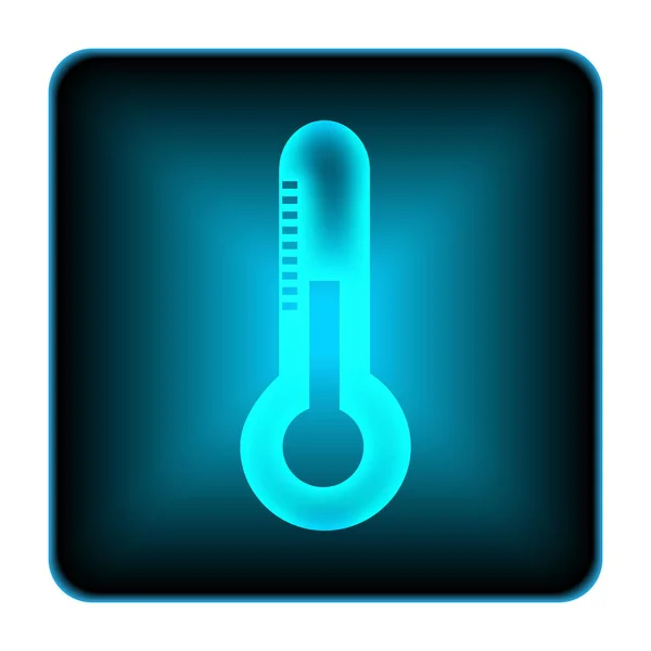 Thermometer Pictogram Internet Knop Witte Achtergrond — Stockfoto