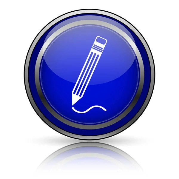 Blue Shiny Icon White Background Internet Button — Stock Photo, Image