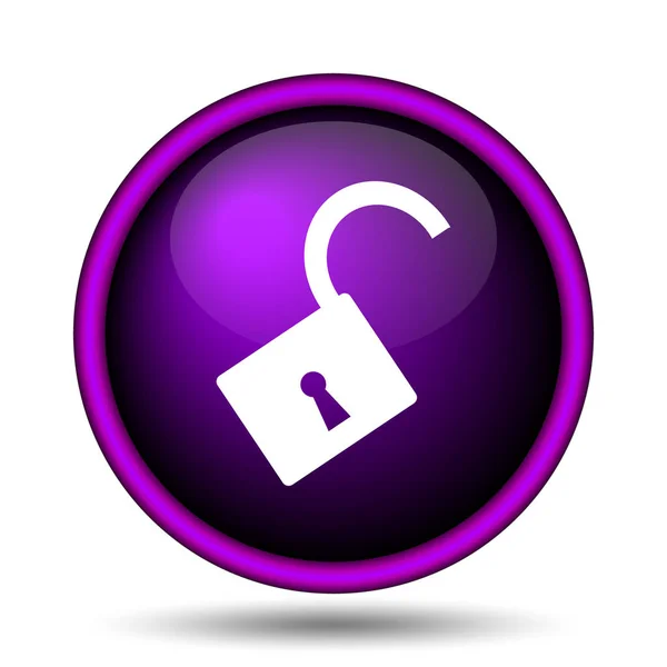 Open Lock Icon Internet Button White Background — Stock Photo, Image