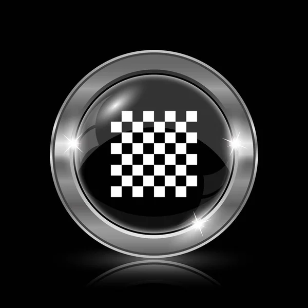 Εικονίδιο Σημαία Τερματισμού Κουμπί Internet Μαύρο Φόντο — Φωτογραφία Αρχείου