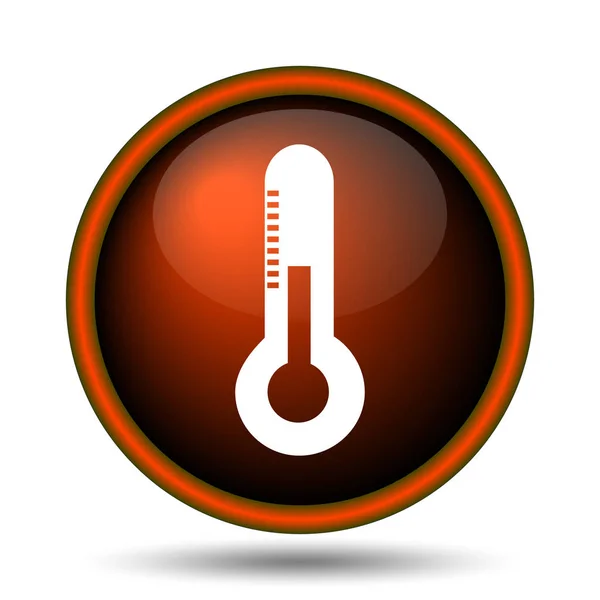 Ikonę Termometr Przycisk Internet Białym Tle — Zdjęcie stockowe