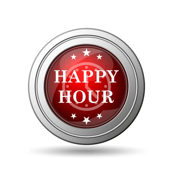 Happy Hour Ikona Internet Tlačítko Bílém Pozadí — Stock fotografie