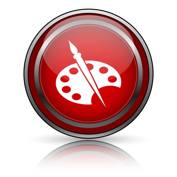 Red Shiny Icon White Background Internet Button — Stock Photo, Image