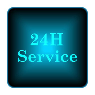 24 saat hizmet simgesi. Beyaz arka plan üzerinde Internet düğmesi