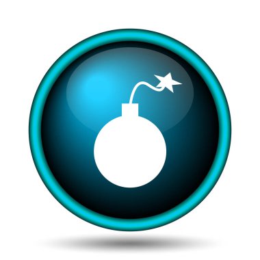 Bomba simgesi. Beyaz arka plan üzerinde Internet düğmesi