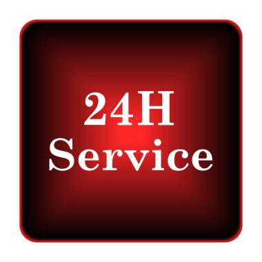 24 saat hizmet simgesi. Beyaz arka plan üzerinde Internet düğmesi