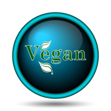 Vegan simgesi. Beyaz arka plan üzerinde Internet düğmesi