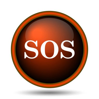 Sos simgesi. Beyaz arka plan üzerinde Internet düğmesi