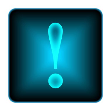 Dikkat simgesi. Beyaz arka plan üzerinde Internet düğmesi