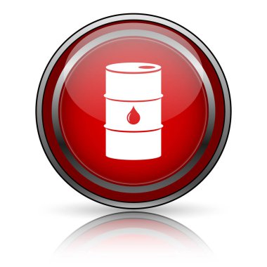 Beyaz zemin üzerine kırmızı parlak simge. Internet düğmesi.