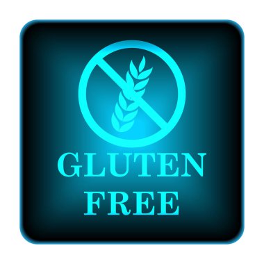 Gluten ücretsiz simge. Beyaz arka plan üzerinde Internet düğmesi