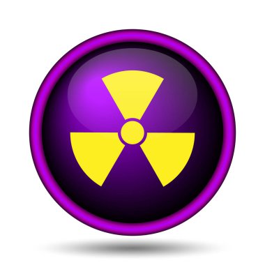 Radyasyon simgesi. Beyaz arka plan üzerinde Internet düğmesi
