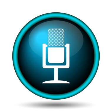 Mikrofon simgesi. Beyaz arka plan üzerinde Internet düğmesi