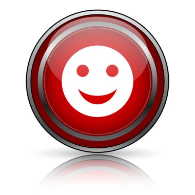 Beyaz zemin üzerine kırmızı parlak simge. Internet düğmesi.