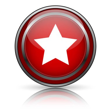 Beyaz zemin üzerine kırmızı parlak simge. Internet düğmesi.