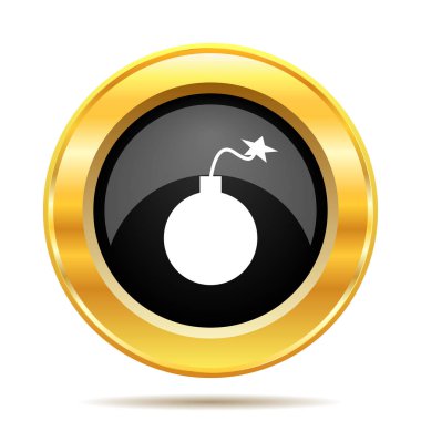 Bomba simgesi. Beyaz arka plan üzerinde Internet düğmesi