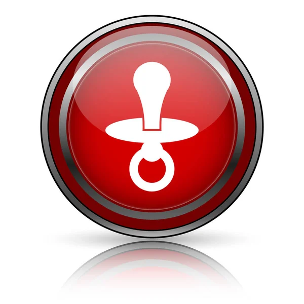 Red Shiny Icon White Background Internet Button — Stock Photo, Image