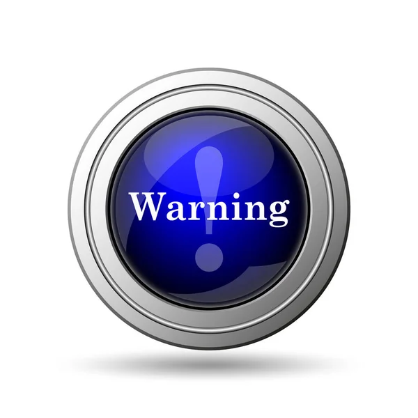 Warning Icon Internet Button White Background — Stock Photo, Image