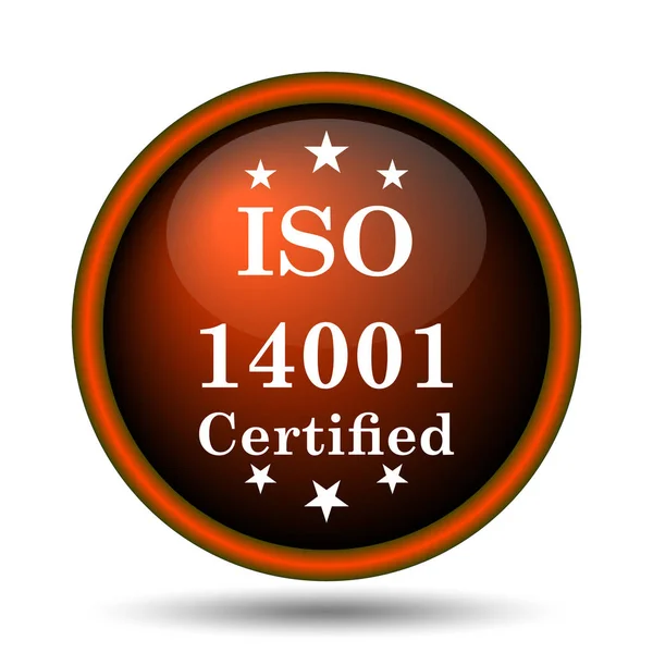 Iso14001 のアイコン 白い背景の上のインター ネット ボタン — ストック写真