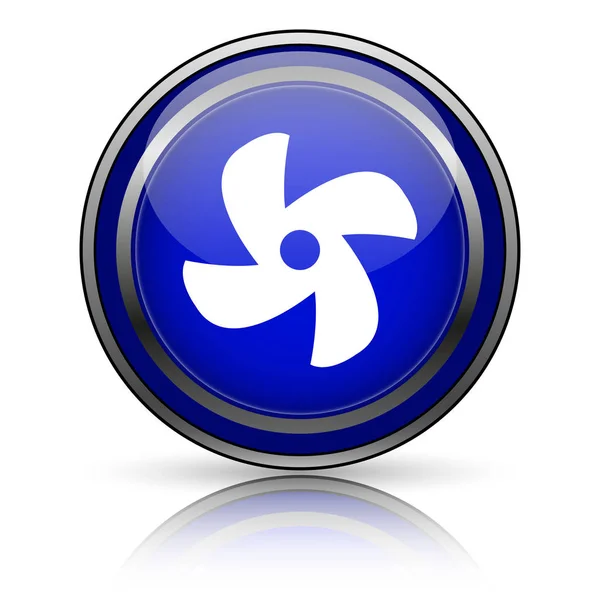 Синий Блестящий Значок Белом Фоне Кнопка Интернета — стоковое фото