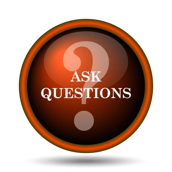 Ask Questions Icon Internet Button White Background — Stock Photo, Image