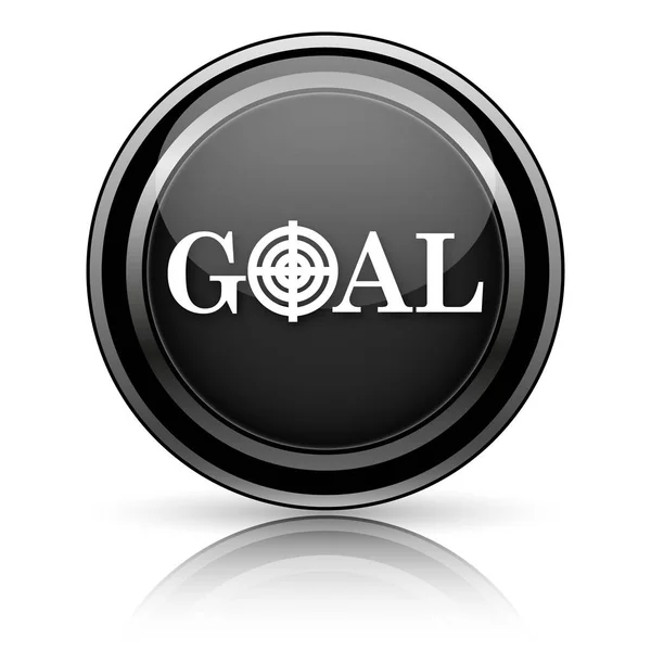 Goal Icon Metallic Internet Button White Background — Stock Photo, Image